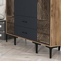 Dulap pentru haine, Hommy Craft, Kumsal PTP, 160x47.5x201.4 cm, PAL, Nuc / Antracit