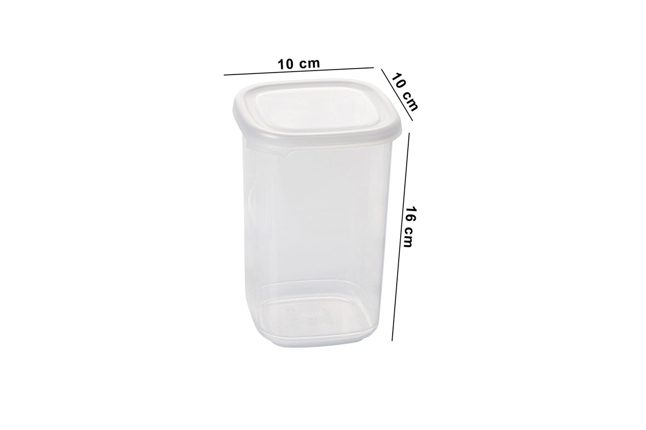 Set recipiente depozitare, Hermia, 964FRM5376, Dimensiune: 10 x 10 x 16,5 cm / 1200 ml (5 bucăți), Alb - imagine 6