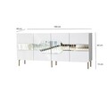 Consola, Neostill, Milan, 180x80x40 cm, PAL, Alb/Auriu