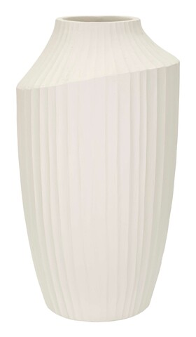 Vaza decorativa Ice, Mauro Ferretti, 28.5x50.5 cm, oxid de magneziu, crem