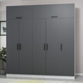 Dulap pentru haine, Minerva, Kale, 225x235x52 cm, PAL, Antracit