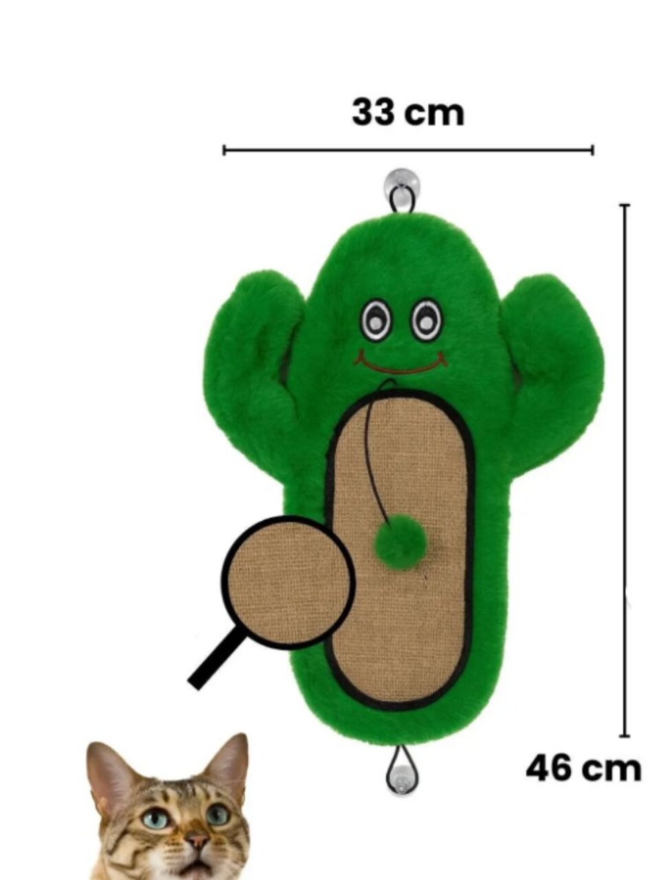 Jucărie pentru pisici, Paws &amp; Whiskers, Miyav 1018, ȚESĂTURĂ 100% BUMBAC, Verde - imagine 2