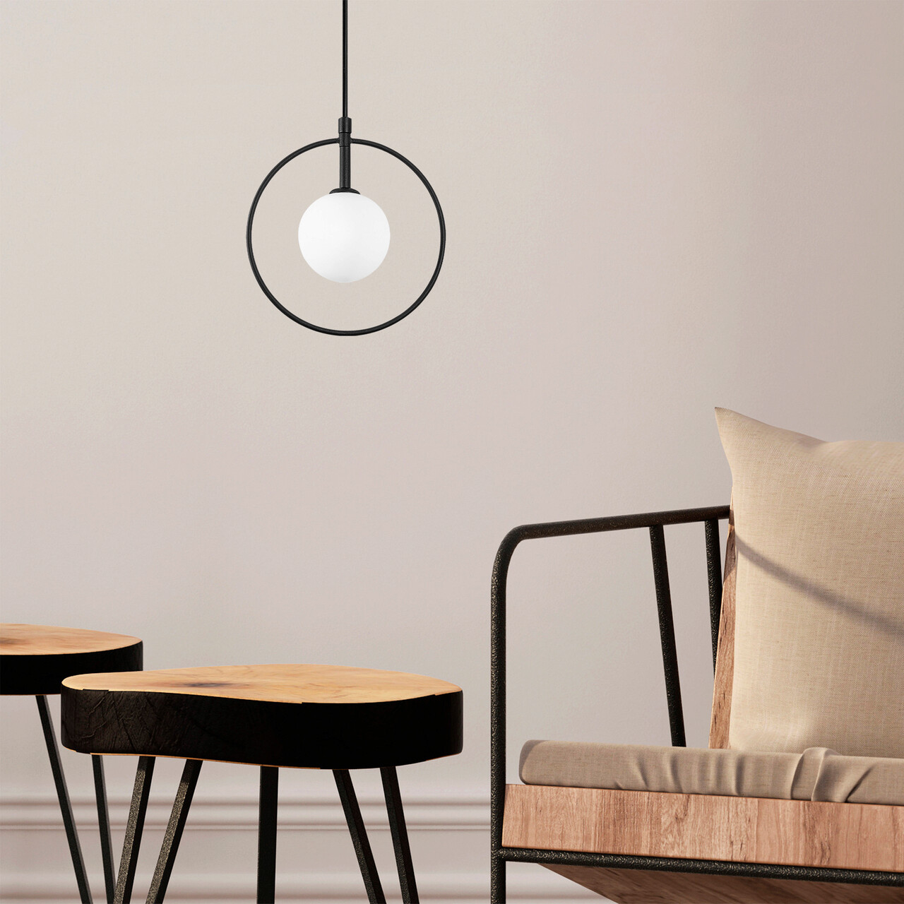 Lustra, Fulgor, 942FLG1126, Metal, Alb/Negru - 1 | YEO