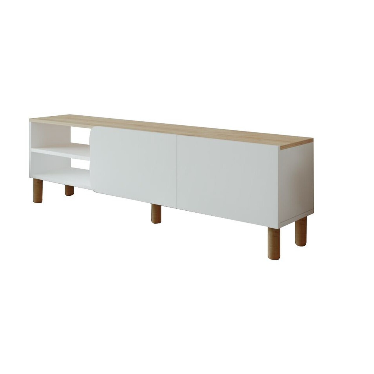 Comoda TV, Hanah Home, River, 150x48.2x31.4 cm, PAL, Stejar alb / safir — imaginea 5