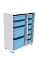 Dulap multifunctional, Estella, Zen 2D2K6U, Alb/Albastru