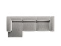 Coltar stanga 4 locuri, Bergamo, Cosmopolitan Design, 344x152x70 cm, tesatura structurata, gri deschis