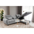 Coltar extensibil dreapta 4 locuri ELTAP, Foble, 267x196x100 cm, lemn/poliester, gri deschis