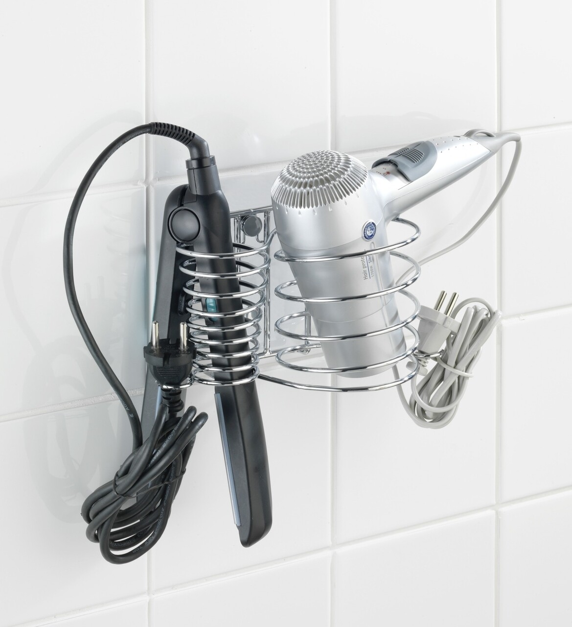 Suport pentru uscatorul de par si placa, Wenko, Milano, 21 x 11.5 x 12 cm, inox - 1 | YEO