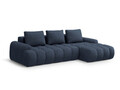 Coltar extensibil dreapta 3 locuri, Linz, Cosmopolitan Design, 275x142x84 cm, tesatura structurata, albastru inchis