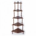 Etajera de colt din lemn Woodie, Jocca, 134x38x38 cm, lemn, maro