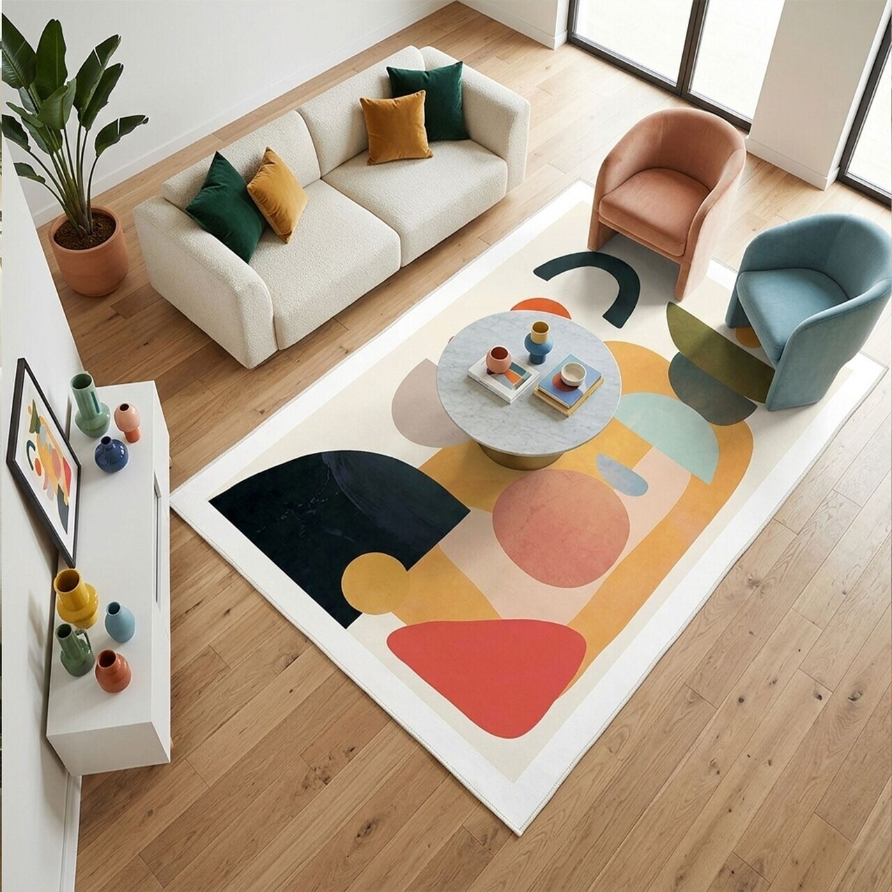 Covor, Woopamuk272, 140x220 cm, Bumbac/Poliester, Multicolor - view 2
