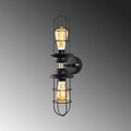 Aplica de perete, Mahoni - 13207, Fulgor, 12 x 20 x 51 cm, 2 x E27, 40W, negru