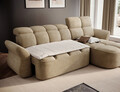 Coltar extensibil dreapta 3 locuri ELTAP, Beneth, 301x185x115 cm, lemn/poliester, bej inchis