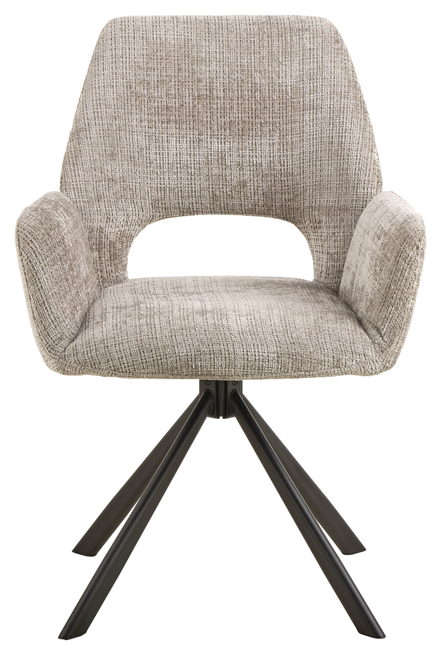 Scaun Graham, Actona, 59x62x87 cm, rotativ, tesatura Chenille/otel, gri - view 7