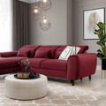 Coltar extensibil stanga 4 locuri ELTAP, Foble, 267x196x100 cm, lemn/poliester, rosu