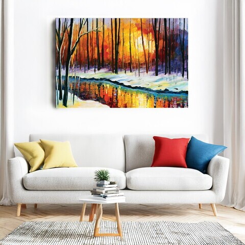Tablou decorativ, BAS-YAP-1021, Dimensiune: 60 x 90 cm, Multicolor
