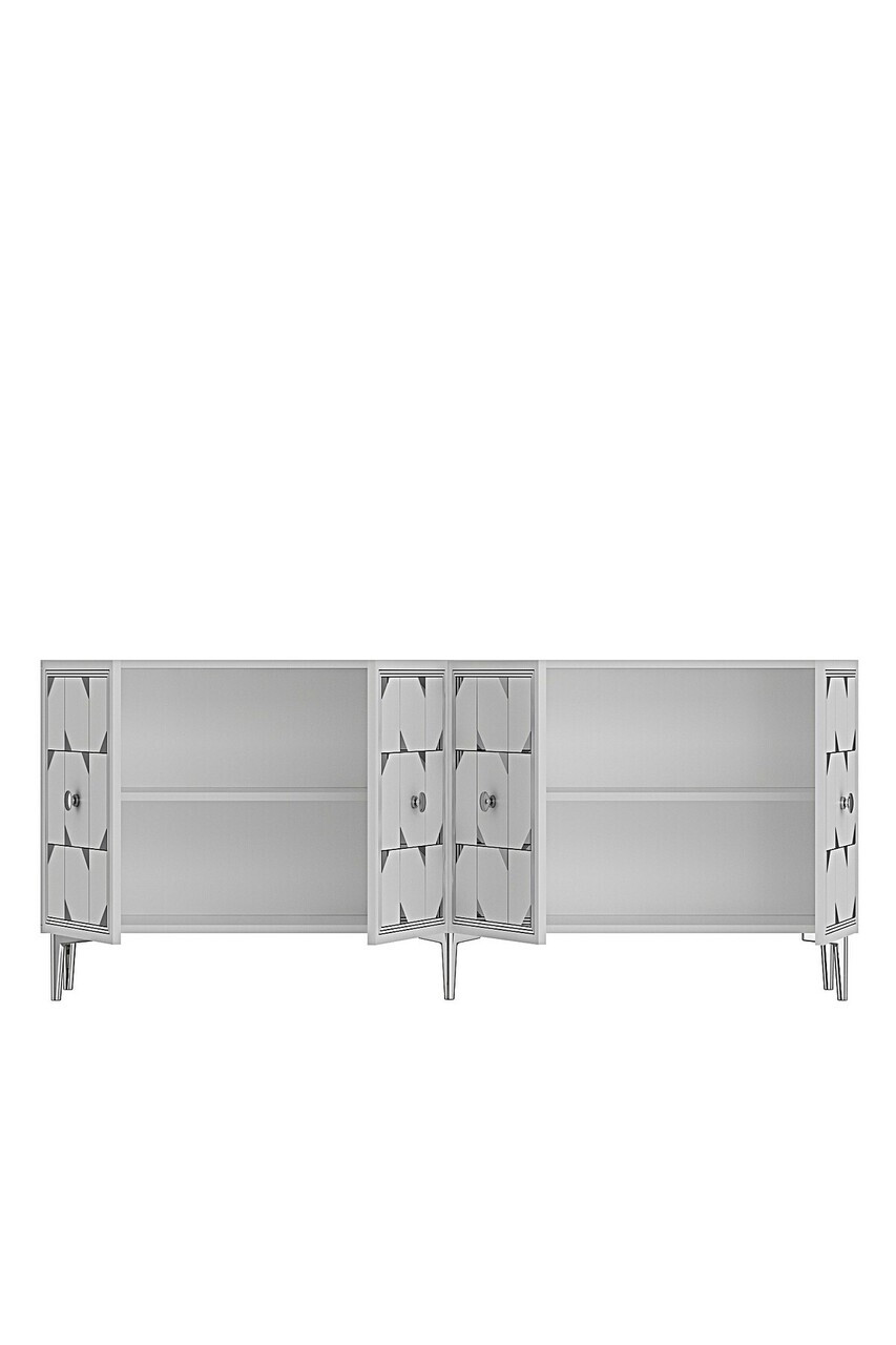 Consola, Hanah Home, Moka 150, 150x75x32 cm, Alb / Argintiu — imaginea 6