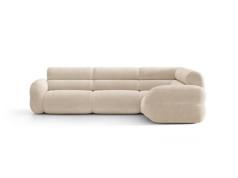 Coltar dreapta 5 locuri, Neo, Micadoni Home, 295x210x83 cm, tesatura Chenille, bej deschis