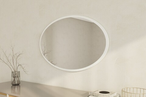Oglinda decorativa, Siam, Beyo, 60x90x2.2 cm, Alb