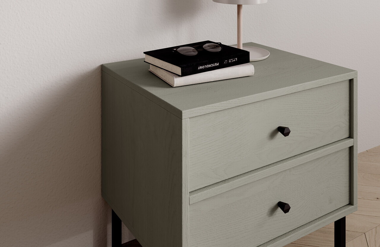 Noptiera ADRK, Tili, 51.8x40.8x50 cm, PAL laminat, verde eucalipt — imaginea 4