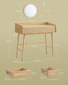 Masuta de toaleta si oglinda cu lumina reglabila / masuta dressing, Vasagle, Bohemian, 90x43x82 cm, MDF/lemn masiv, bej