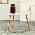 Masuta de cafea Travesa, Homla, 60x60x48 cm, lemn/MDF, alb/natur