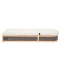 Sezlong Elba, 74x206x78, lemn de teak/poliester, natur/gri