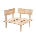 Canapea modulara Seri, Homla, 74x86x86 cm, lemn/poliester, bej
