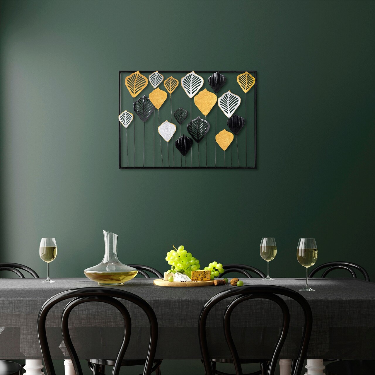 Decoratiune de perete, Hornbeam, Metal, Dimensiune: 70 x 50 cm, Multicolor
