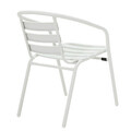 Set mobilier de gradina 5 piese Valor-Tade, Pakoworld, masa si 4 scaune, 120x70x70 cm, metal/sticla, alb