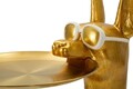 Statueta / figurina decorativa cu tava Dog Pit, Mauro Ferretti, 30x64x91 cm, polirasina/metal, auriu
