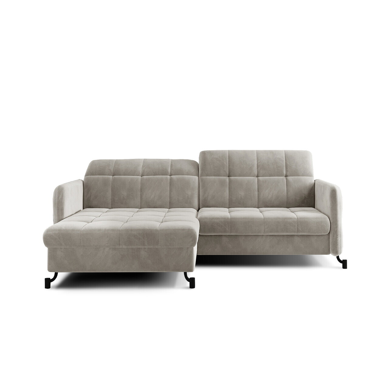 Set coltar extensibil stanga 3 locuri si taburet ELTAP, Lor_LP_10, Lorelle, 225x160x105 cm / 100x70x45 cm, lemn/poliester, bej - view 2