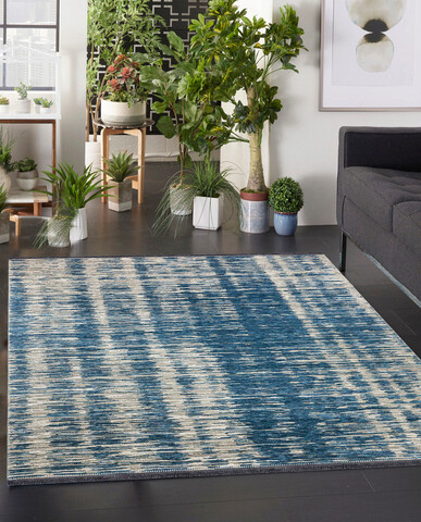 Covor, b3122a , 160x230 cm, 100% poliester/chenila, gri/albastru