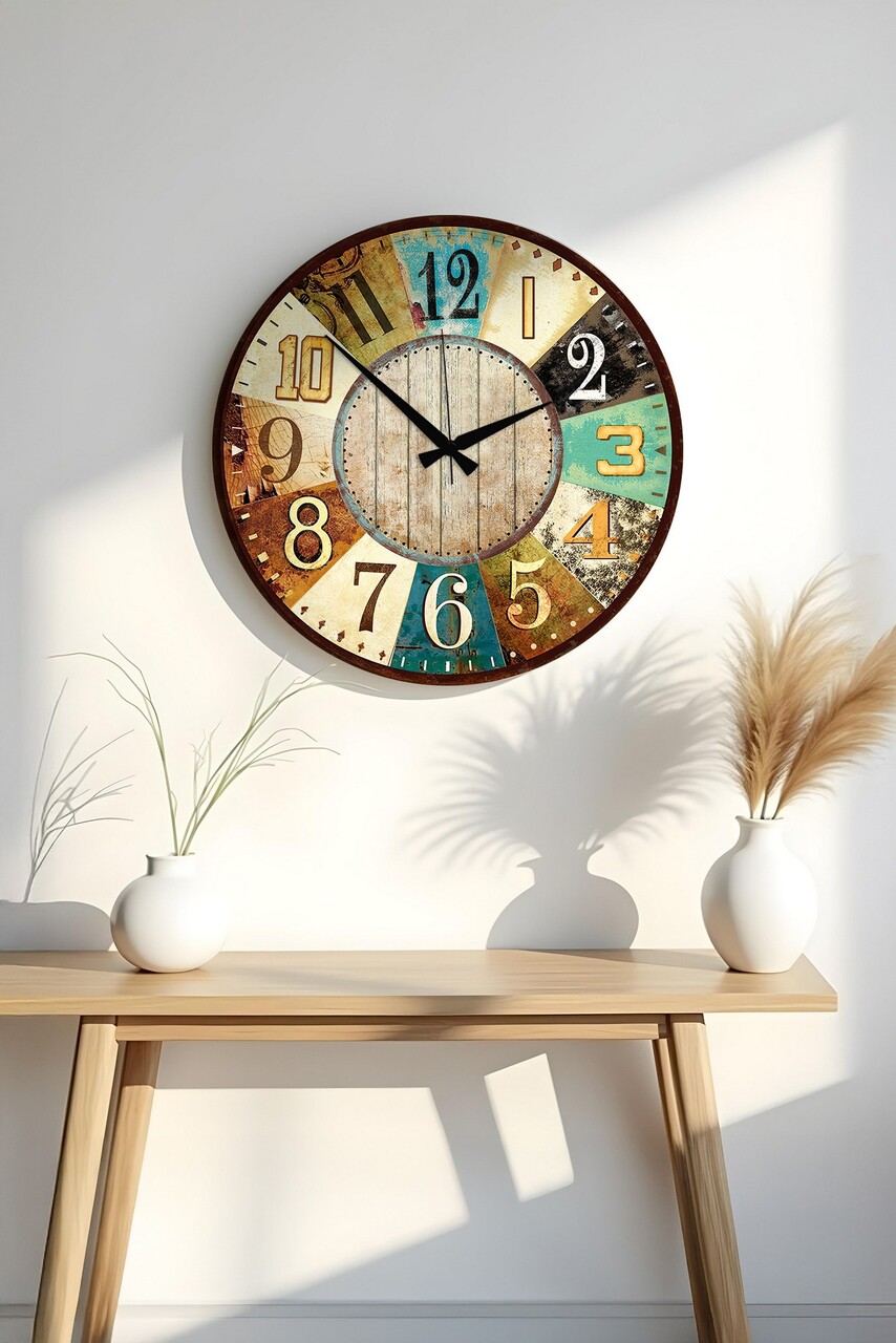 Ceas de perete Huhuas00007 Dimensiune: 50 x 50 cm (1 bucată) Multicolor
