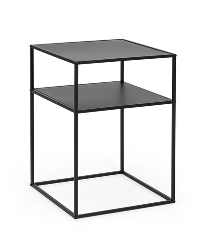 Consola Alrik, Bizzotto, 37.5x37.5x50.5 cm, otel, negru
