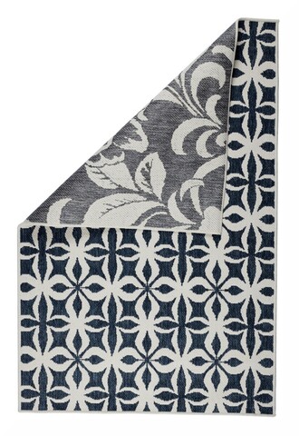 Covor cu doua fete Kendal, Decorino, 160x235 cm, polipropilena, crem/albastru