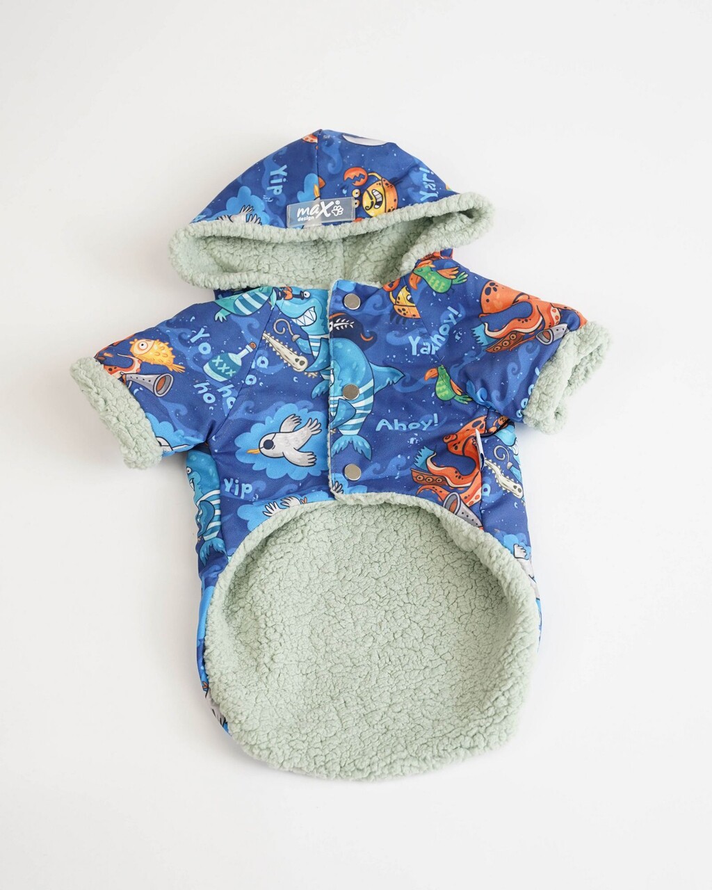 Hanorac pentru câini, Paws &amp; Whiskers, Ocean Raincoat, Multicolor - view 3