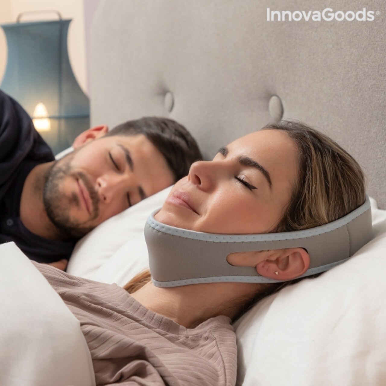 Banda Anti-sforait Stosnore InnovaGoods, Neopren/poliester, Gri