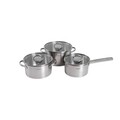 Set de gatit 6 piese Eataly, Homla, 1.5 L / 2 L / 2.5 L, inox/sticla, argintiu