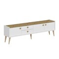 Comoda TV, Hanah Home, Mitra, 180x52x35 cm, Alb / Artizanal