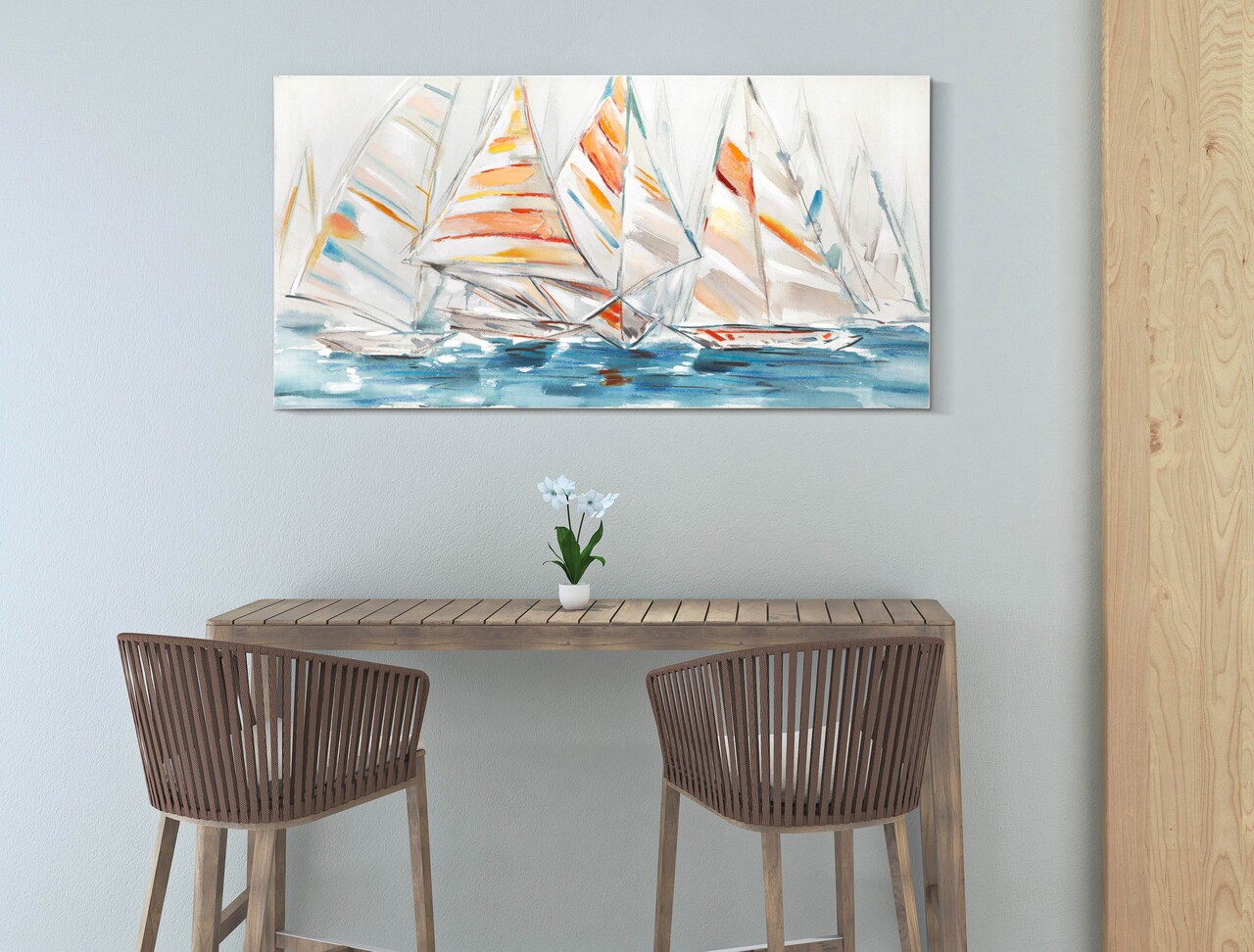 Tablou decorativ, Reggata, Mauro Ferretti, 140 x 70 cm, canvas pictat/lemn de pin, multicolor - view 2