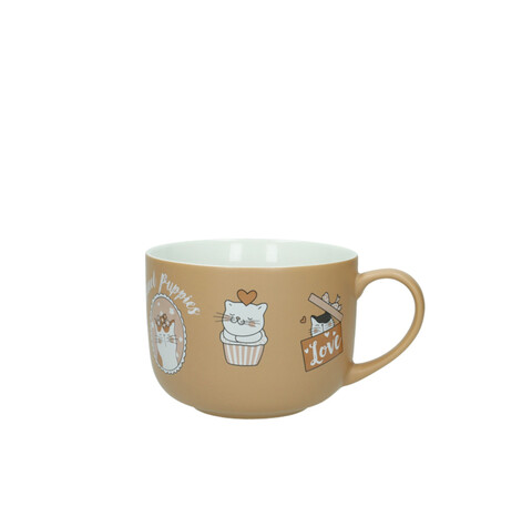 Cana mic dejun, Cats, Brandani, 12.5x9 cm, portelan New Bone China