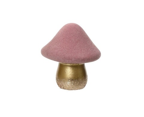 Decoratiune Mushroom, Decoris, 13x16x18.5 cm, teracota, roz