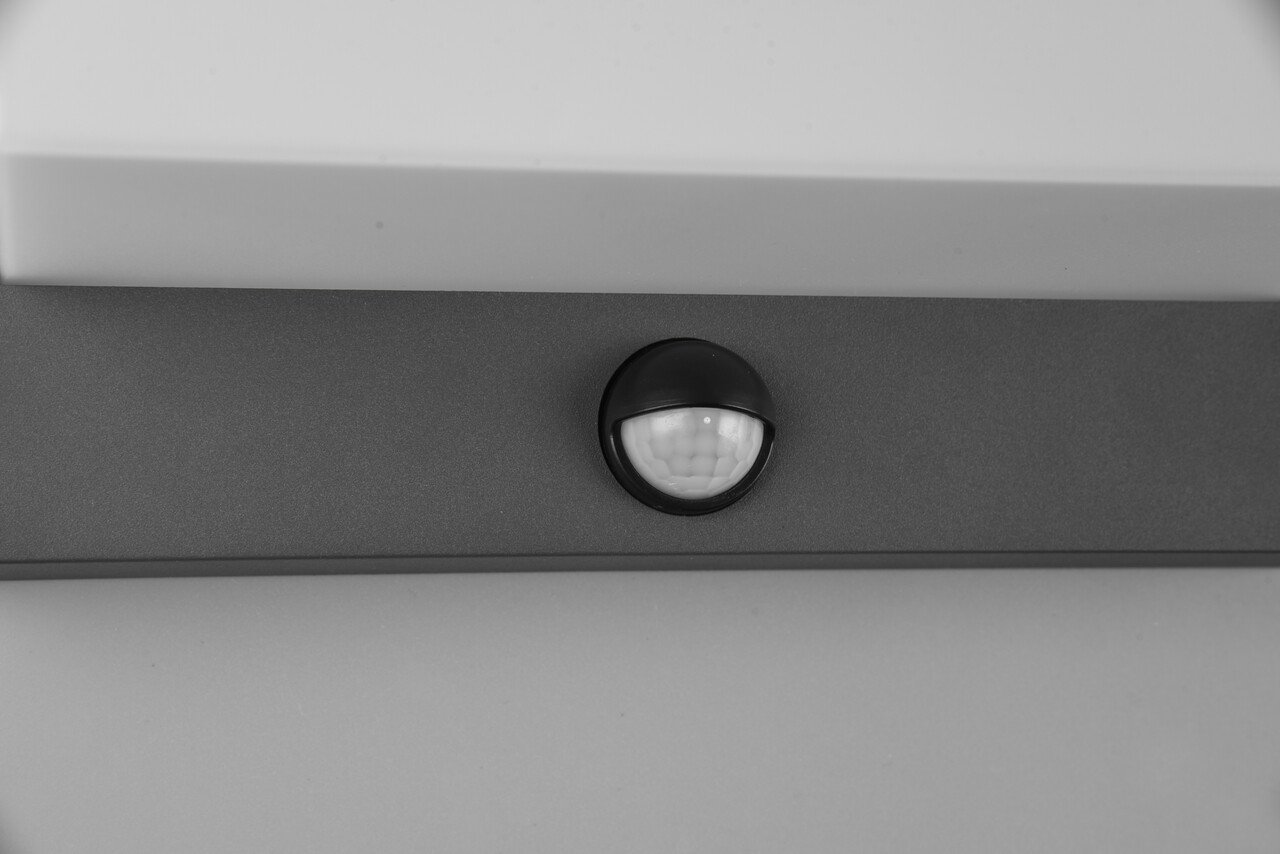 Aplica de perete pentru exterior cu senzor Nestos, TRIO, 23x15 cm, 13W, 1x SMD, aluminiu, antracit