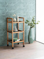 Organizator baie Fondi, Wenko, 35x31x76.5 cm, lemn acacia/sticla/plastic, maro/negru