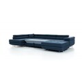 Coltar extensibil stanga 6 locuri ELTAP, Rod-50, Rodrigo, 345x202x90 cm, lemn/poliester, albastru inchis/alb