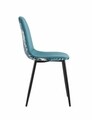Set 2 scaune Jaquard, Heinner, 48x46x87 cm, metal/catifea, albastru