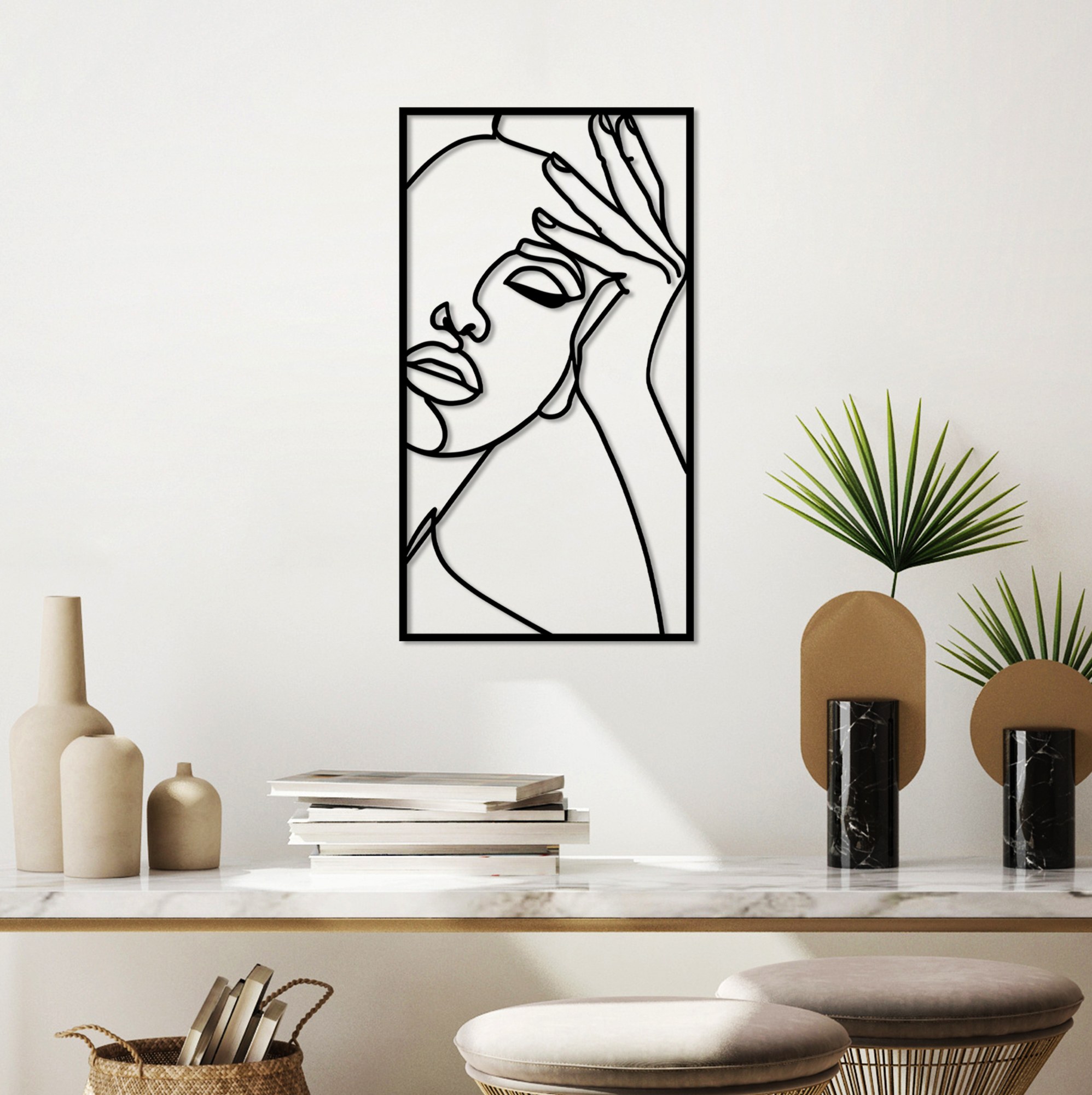 Decoratiune de perete, imagine, Dimensiune: 50 x 27 cm, Negru