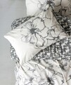 Lenjerie de pat dubla, Hilaris - Anthracite, Cotton Box, Bumbac Ranforce
