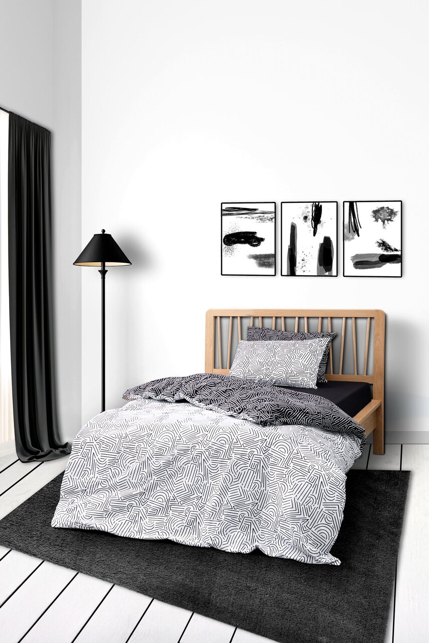Lenjerie de pat pentru o persoana (DE) L'essentiel Maison Maze Negru